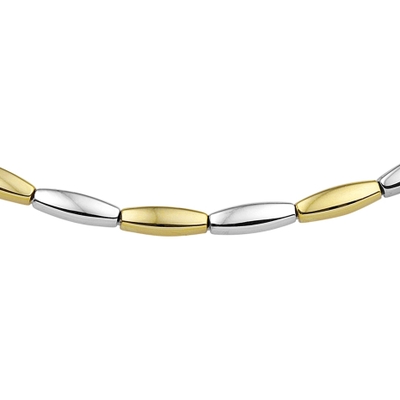 collier 40 mm 45 cm bicolor gestift 14K geelgoud