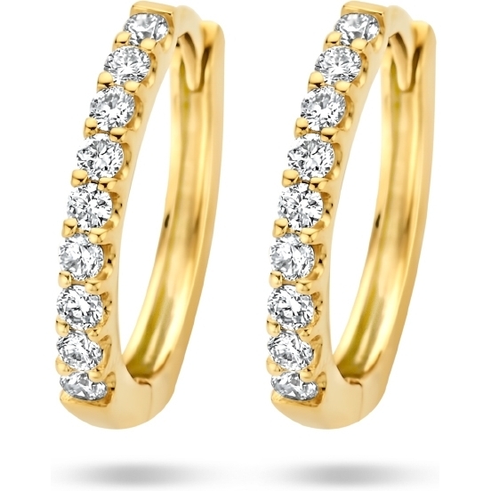 Treasure Collection THOJ0091 14k gouden klapcreolen met 0,20 ct diamant