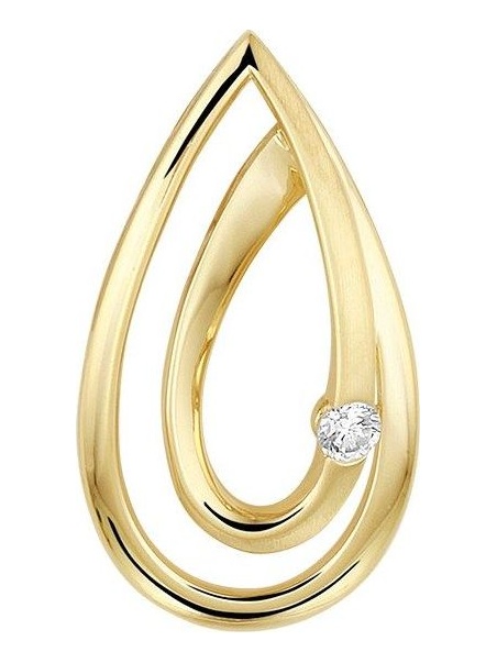 Treasure Collection TC-881715 14 karaat gouden hanger met 0,04 ct diamant