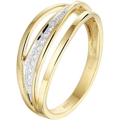 Treasure Collection THOJ0296 14k gouden ring met 0,07 ct diamant