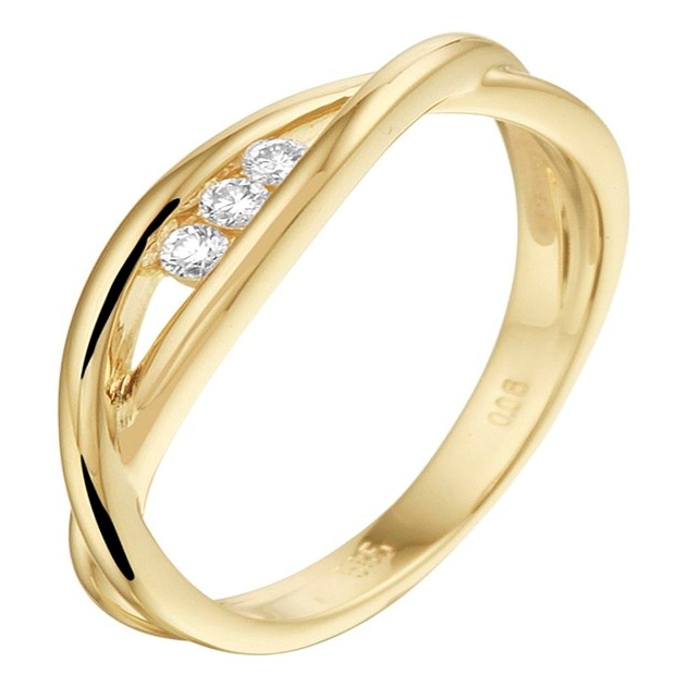 The House Of Jewels THOJ0308 14 karaat gouden ring met 0,06 ct diamant