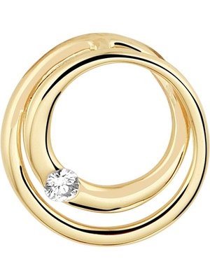 hanger rond diamant 004ct h si 14K geelgoud