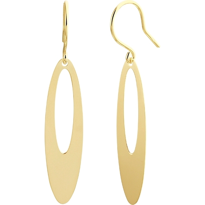 885765 14k gouden oorhangers ovaal franse haak