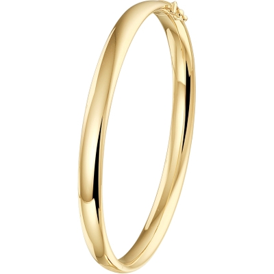 bangle scharnier ovale buis 6 x 60 mm 14K geelgoud