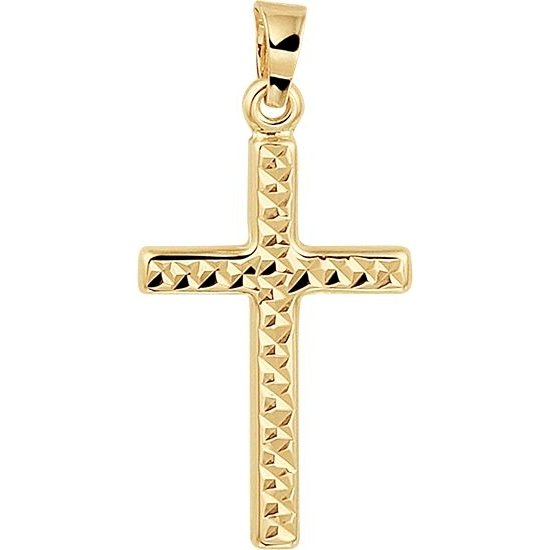 Treasure Collection 882469 14k gouden hanger kruisje gediamanteerd