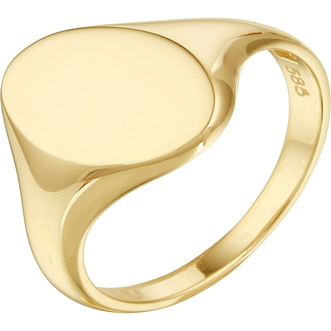 Treasure Collection L521 14 karaat gouden zegelring ovaal 10 mm