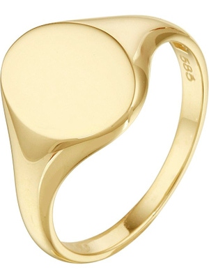 Treasure Collection L521 14 karaat gouden zegelring ovaal 10 mm