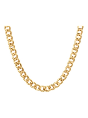 collier gourmette 60 mm 45 cm met groot springslot 14K geelgoud