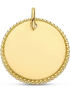 graveerhanger rond 14K geelgoud
