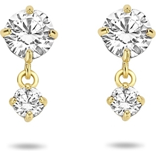 885767 14k gouden oorhangers met zirkonia 8 mm