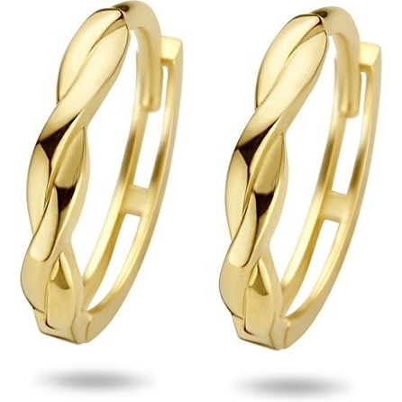 Treasure Collection 882559 14k gouden klapcreolen gevlochten