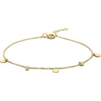 armband rondjes zirkonia 165 - 175 - 185 14K geelgoud