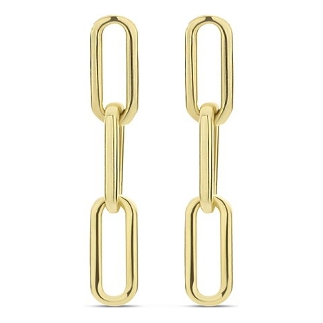 Treasure Collection N192 14k gouden oorhangers paperclip 20 mm