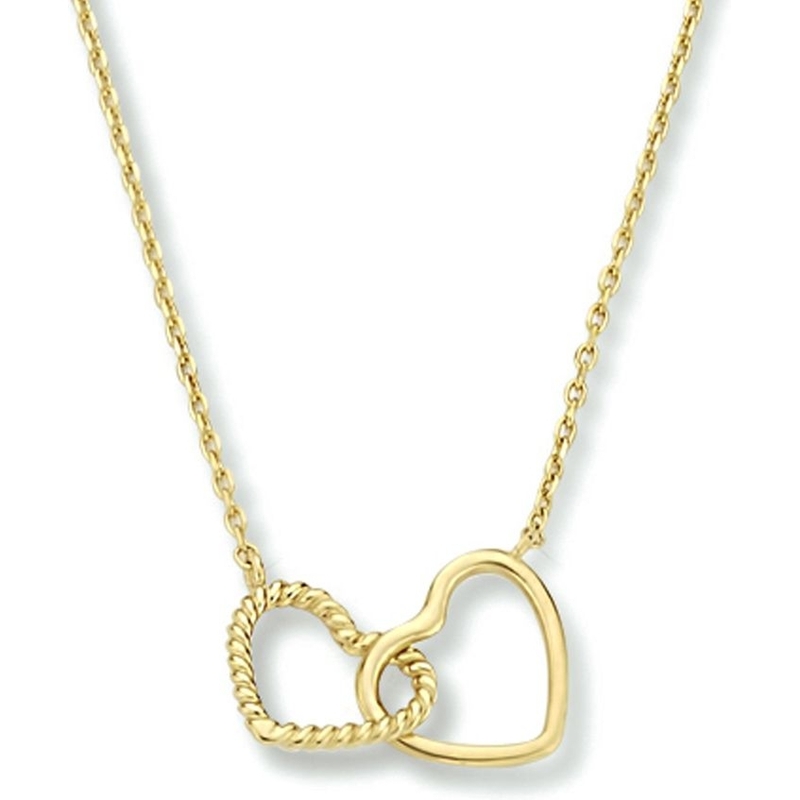 Treasure Collection 882796 14k gouden ketting met hartjes