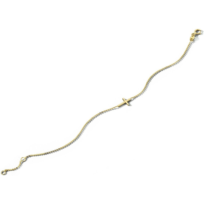 Treasure Collection 882790 14 karaat gouden armband met kruis