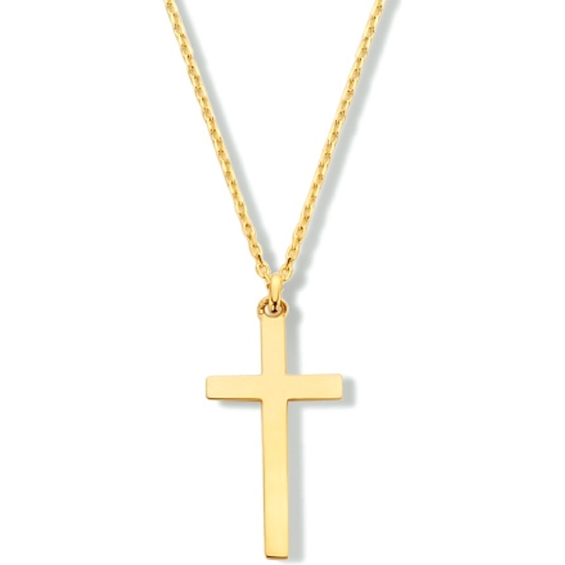 885089 14k gouden ketting met kruisje 40-44 cm
