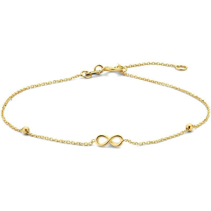 Treasure Collection Q534 14 karaat gouden infinity armband 16-19 cm