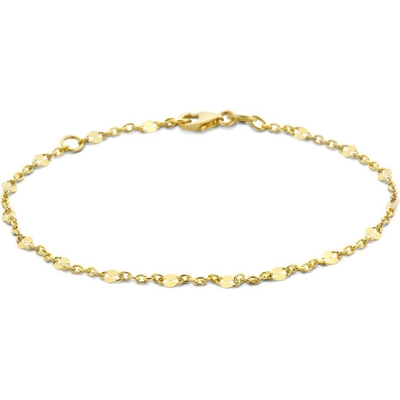 armband anker met tussenstuk 16 - 18 cm 14K geelgoud