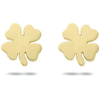 oorknoppen klaver 14K geelgoud