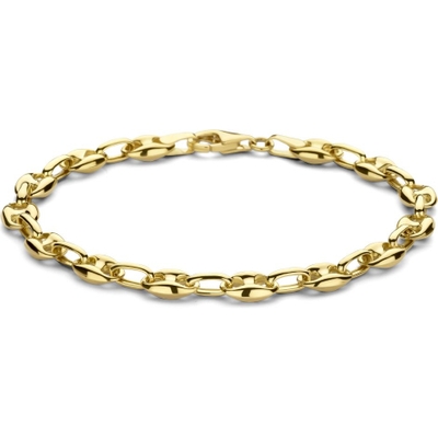 armband koffieboon 58 mm 18 cm 14K geelgoud