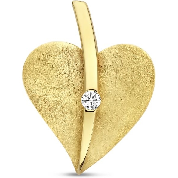The House Of Jewels THOJ1024 14k gouden oorknopjes hartje met 0,04 ct diamant
