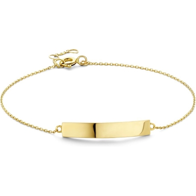 graveerarmband plaat 40 mm 165 - 175 - 185 cm 14K geelgoud