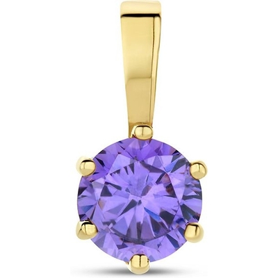 hanger met geboortesteen zirkonia 9 mm 14K geelgoud