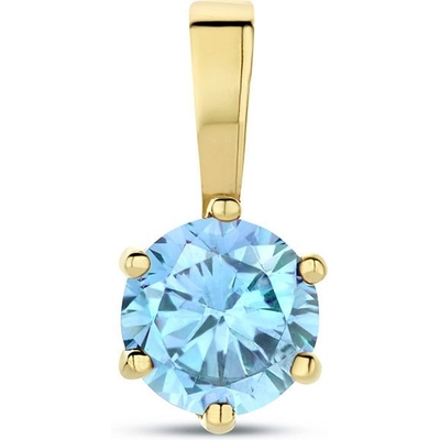 hanger met geboortesteen zirkonia 9 mm 14K geelgoud