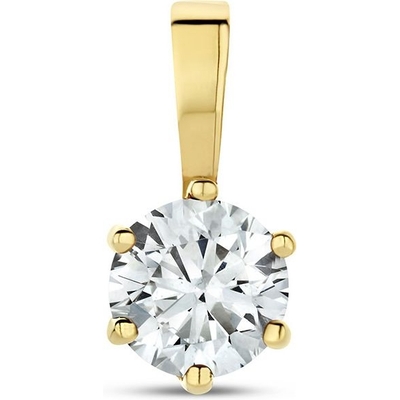 hanger met geboortesteen zirkonia 9 mm 14K geelgoud