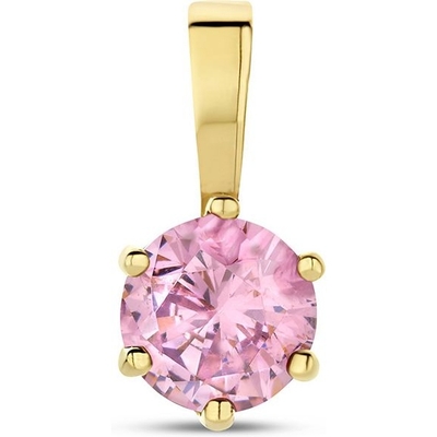 hanger met geboortesteen zirkonia 9 mm 14K geelgoud