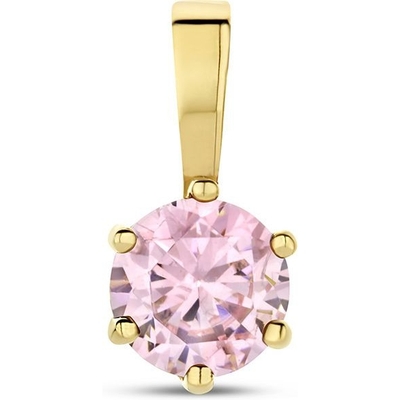 hanger met geboortesteen zirkonia 9 mm 14K geelgoud