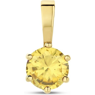 hanger met geboortesteen zirkonia 9 mm 14K geelgoud