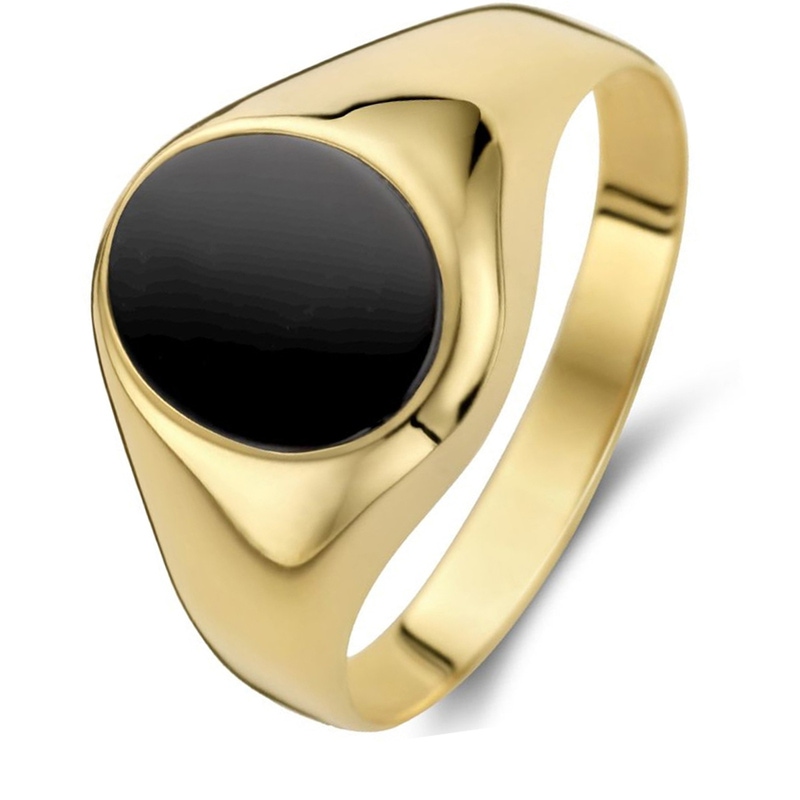 Treasure Collection Q572 14k gouden ring met 1 ct onyx