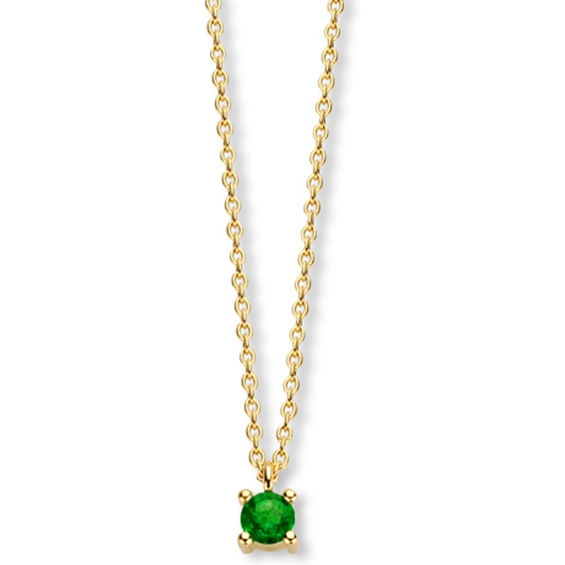 Treasure Collection R159 14k gouden ketting met geboortesteen mei