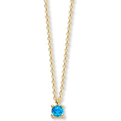 Collier met geboortesteen 40 - 42 - 44 cm 14K geelgoud