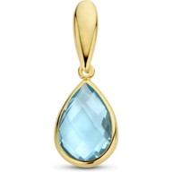 hanger blauw topaas 14K geelgoud