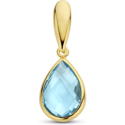 hanger blauw topaas 14K geelgoud