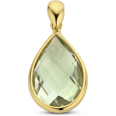 hanger groen amethist 14K geelgoud