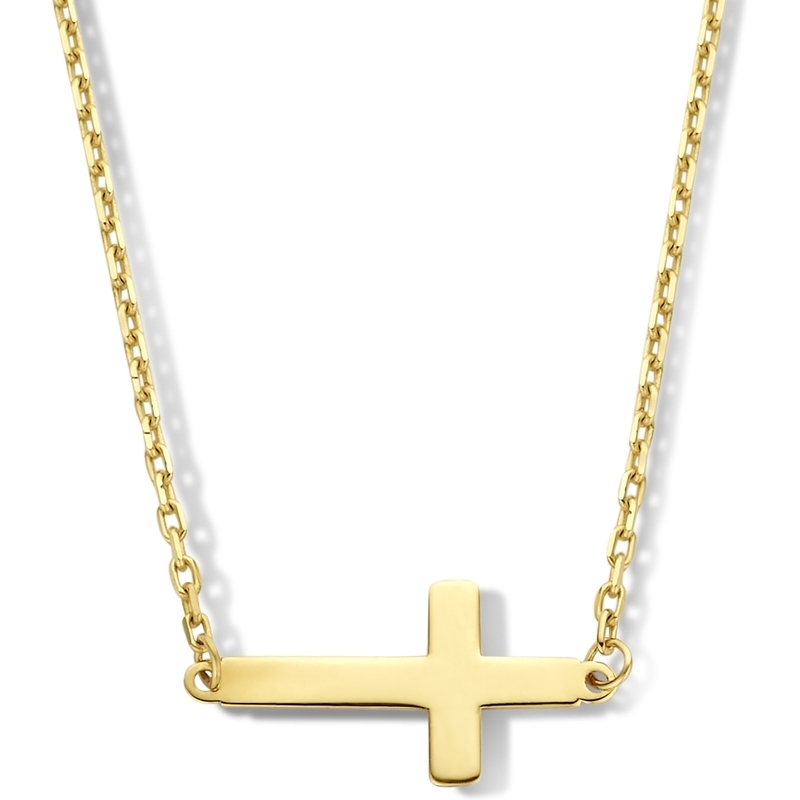 885093 14k gouden ketting met kruisje 40-44 ccm