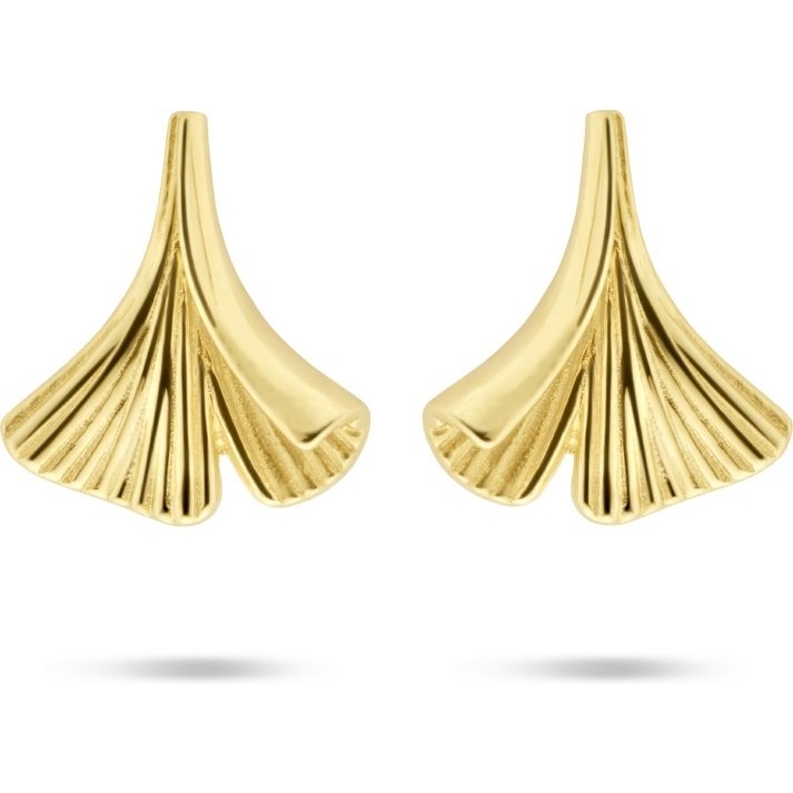Treasure Collection 883151 14k gouden oorknopjes ginkgo blad