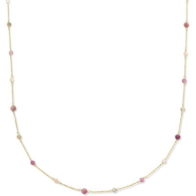 collier toermalijn 40 - 42 - 44 cm 14K geelgoud