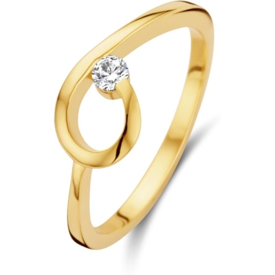 Treasure Collection 882476 14 karaat gouden ring met zirkonia