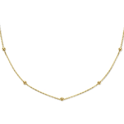 collier bolletjes 25 mm 40 - 42 - 44 cm 14K geelgoud