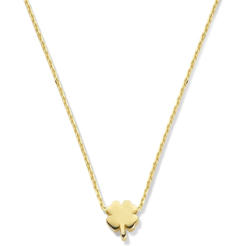 Treasure Collection 882810 14k gouden ketting met klavertje