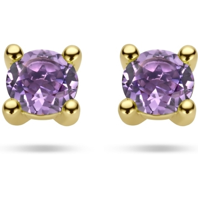 oorknoppen amethist 14K geelgoud