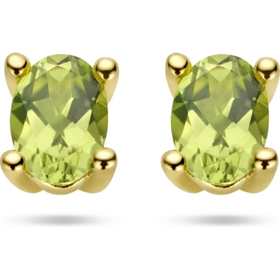 oorknoppen peridot 14K geelgoud