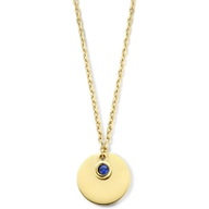 graveercollier met zirkonia geboortesteen 45 - 47 - 49 cm 14K geelgoud