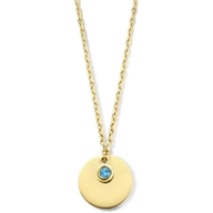 graveercollier met zirkonia geboortesteen 45 - 47 - 49 cm 14K geelgoud