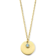 graveercollier met zirkonia geboortesteen 45 - 47 - 49 cm 14K geelgoud