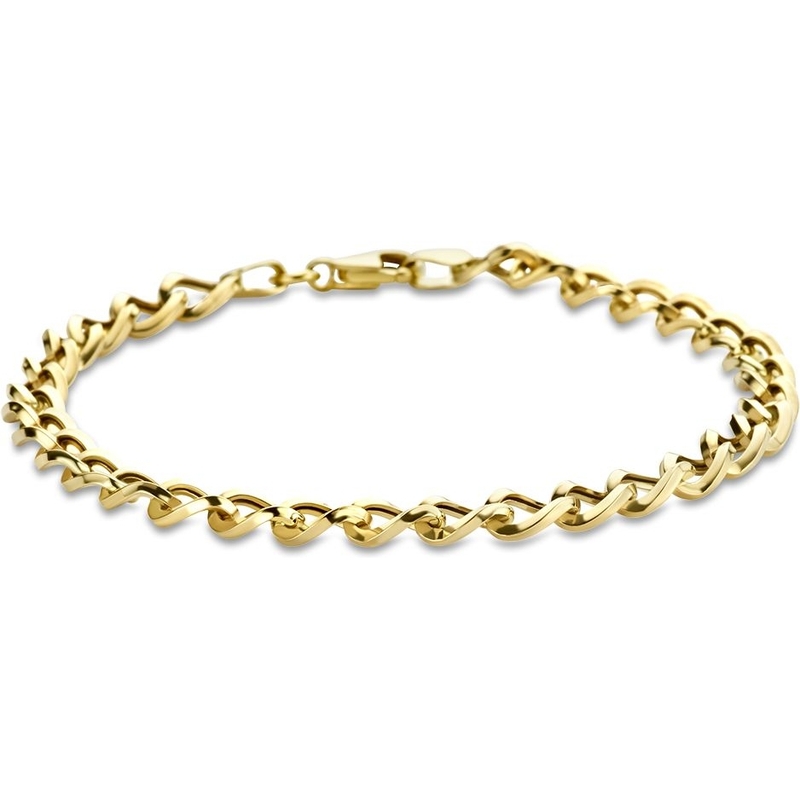 Treasure Collection 883118 14k gouden gourmet schakelarmband